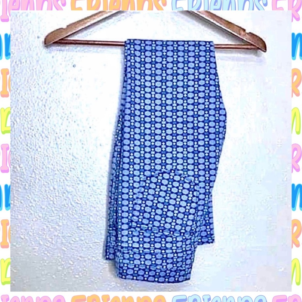 Joe Fresh Y2K Blue White Geo Print Skinny Jeans Women Size 0 Slim Leg